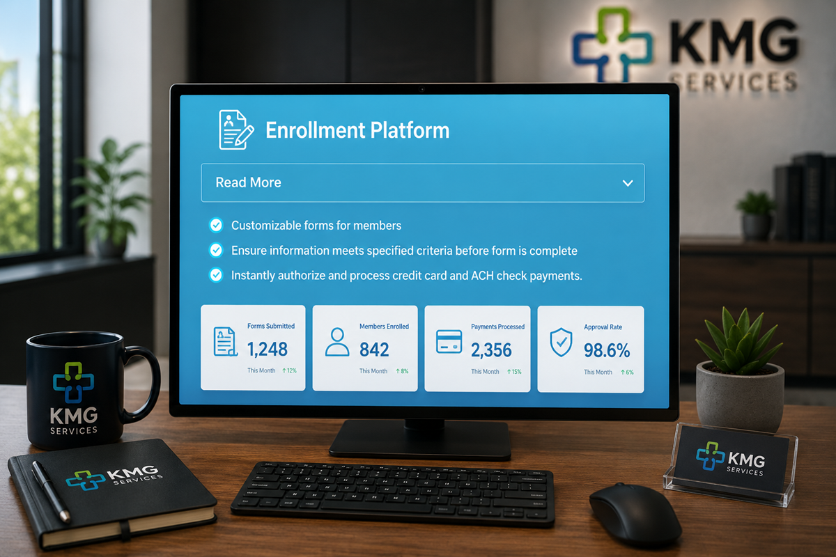 White-label enrollment and billing platform dashboard